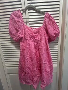 Baevely Pink Textured Mini Dress